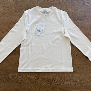 COS Long Sleeve T-Shirt Beige XS